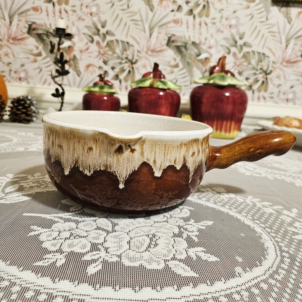 Rubel Pottery Vintage Drip Glaze Casserole Crock